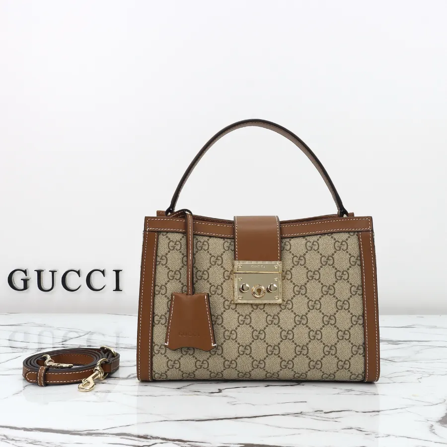 GUCCI 패드록 미디엄 탑 핸들 베이지 브라운 GG #838992.JPG