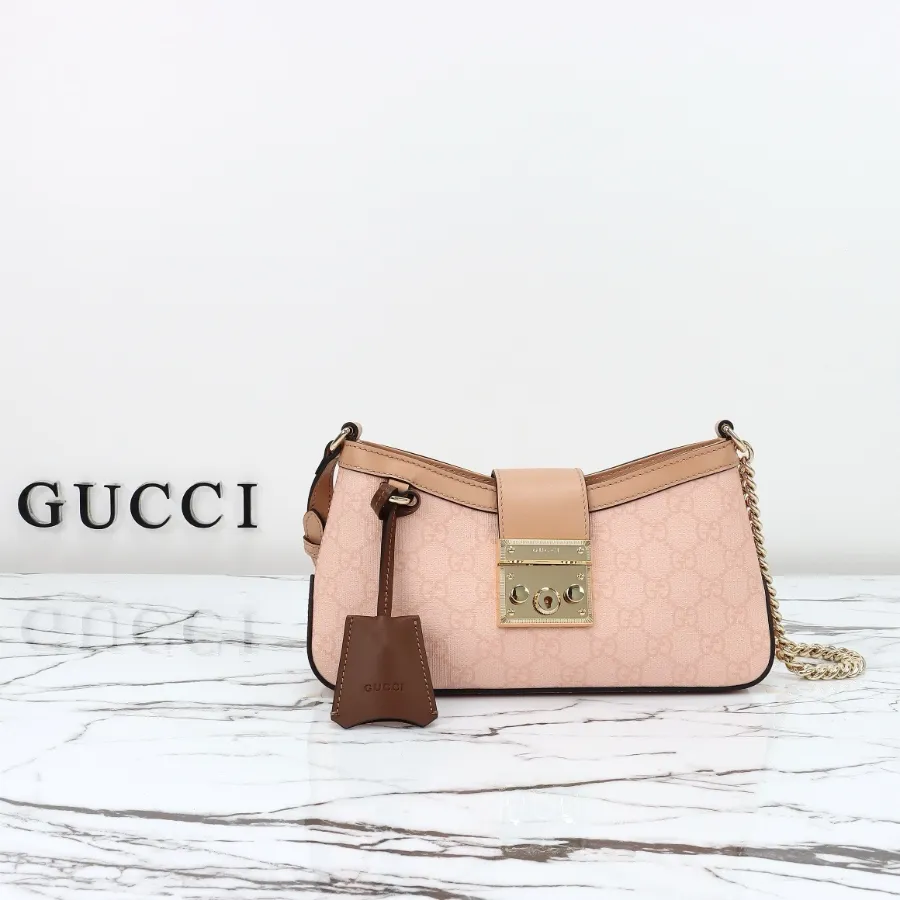 GUCCI 패드락 스몰 숄더백 레더 핑크 #811705.JPG